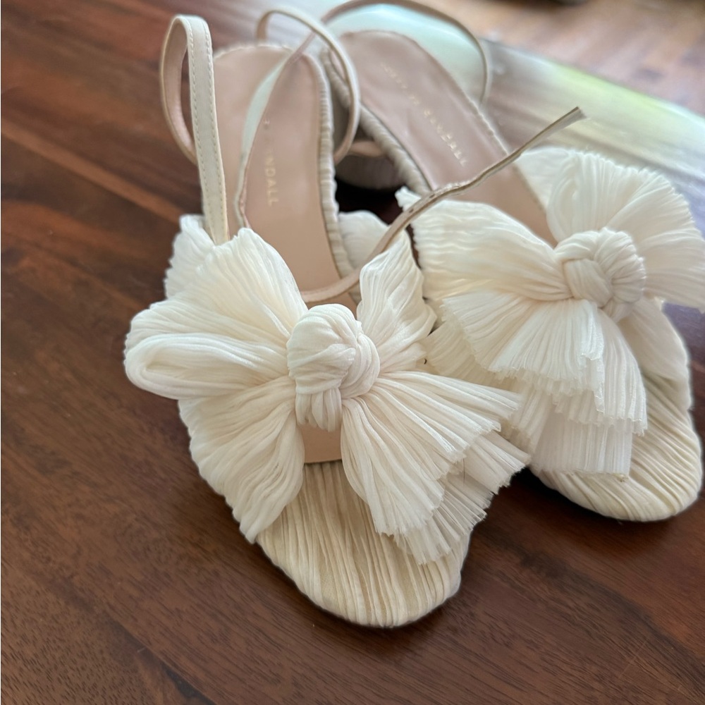 Loeffler Randall Dahlia Pearl Pleated Bow Heels- Size 8.5 - Picture 4 of 7